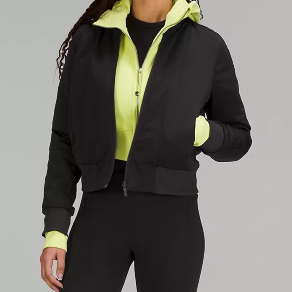 lululemon athletica black reversible Quilted Bomber Jacket